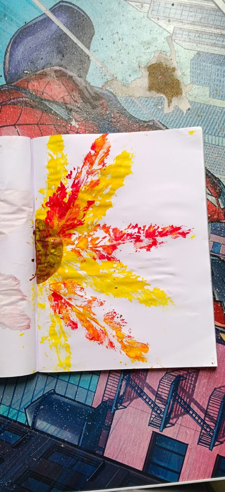 Finger painting artwork from a child's therapy session